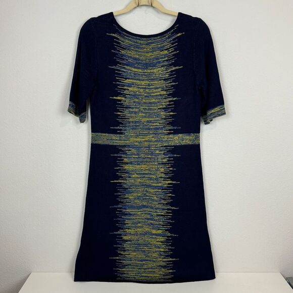 Spence Knit Navy Green Short Sleeve Dress M - Picture 5 of 8